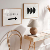Cuadro horizontal minimalista en blanco y negro con 3 geometrías de semi-círculo. Simplicidad para espacios modernos, esta obra es perfecta para cualquier mural que combine cuadros monocromáticos en blanco y negro y minimalistas.