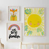 decoración con cuadros, ideas - lámina decorativa infantil de ilustración de sol colorida - kudeko