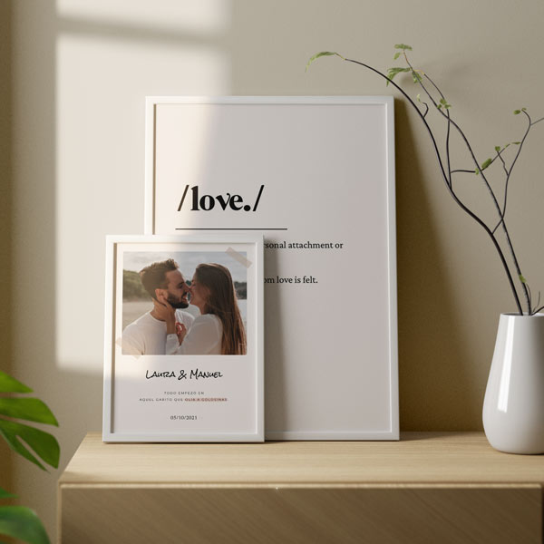 Cuadro personalizado de pareja romántico | Decoración de pared – kudeko