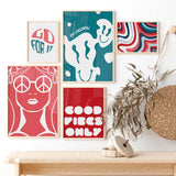 Decoración con cuadros, mural -  Decoración con cuadros, ideas -  lámina decorativa lámina decorativa de ilustración smiley face (cara feliz, emoji sonrisa) color azul verdoso. Cuadro para estudio.