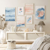 decoración con cuadros, mural - lámina decorativa abstracta y colorida con efecto acuarela