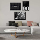 Decoración con cuadros, mural -  cuadro abstracto y en blanco y negro