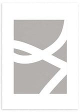 Cuadro abstracto y minimalista en tonos grises. Marco negro