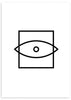 cuadro de ojo minimalista en blanco y negro. Cuadro nórdico de ojo.. Lámina decorativa.