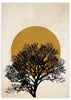 lamina decorativa de puesta de sol con arbol