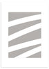 Lámina decorativa sin marco de estilo minimalista y abstracto, composición abstracta de trazos blancos y grises, modelo Trazos Blancos I