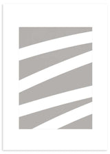 Lámina decorativa sin marco de estilo minimalista y abstracto, composición abstracta de trazos blancos y grises, modelo Trazos Blancos I