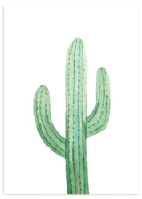 Lámina decorativa sin marco de estilo minimalista y orgánico, ilustración minimalista de cactus en acuarela, modelo Ilustración Cactus III